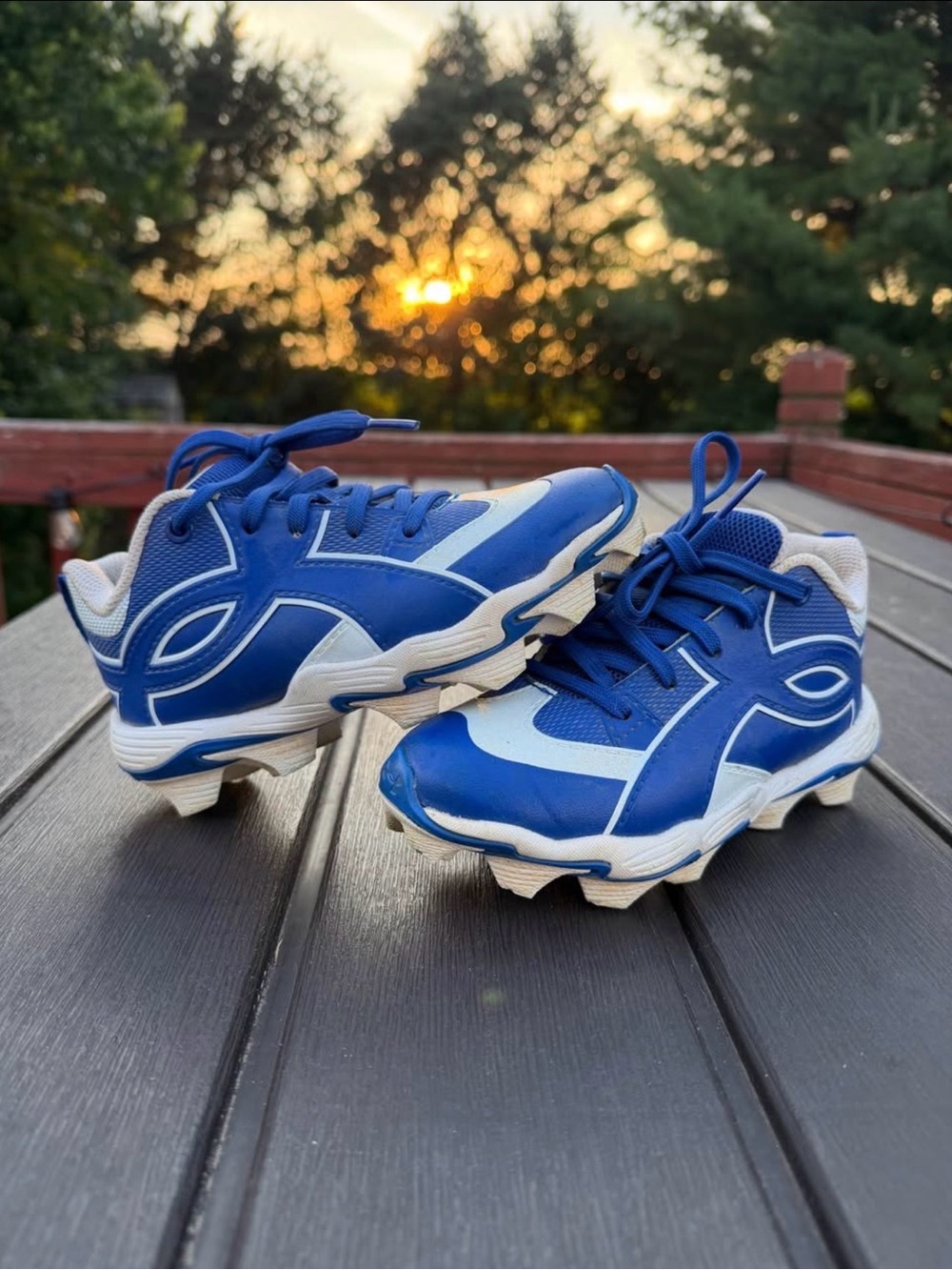 Under Armour Blue and White Kids Baseball Cleats